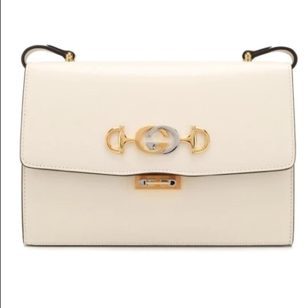 Gucci Zumi Leather Crossbody Bag White